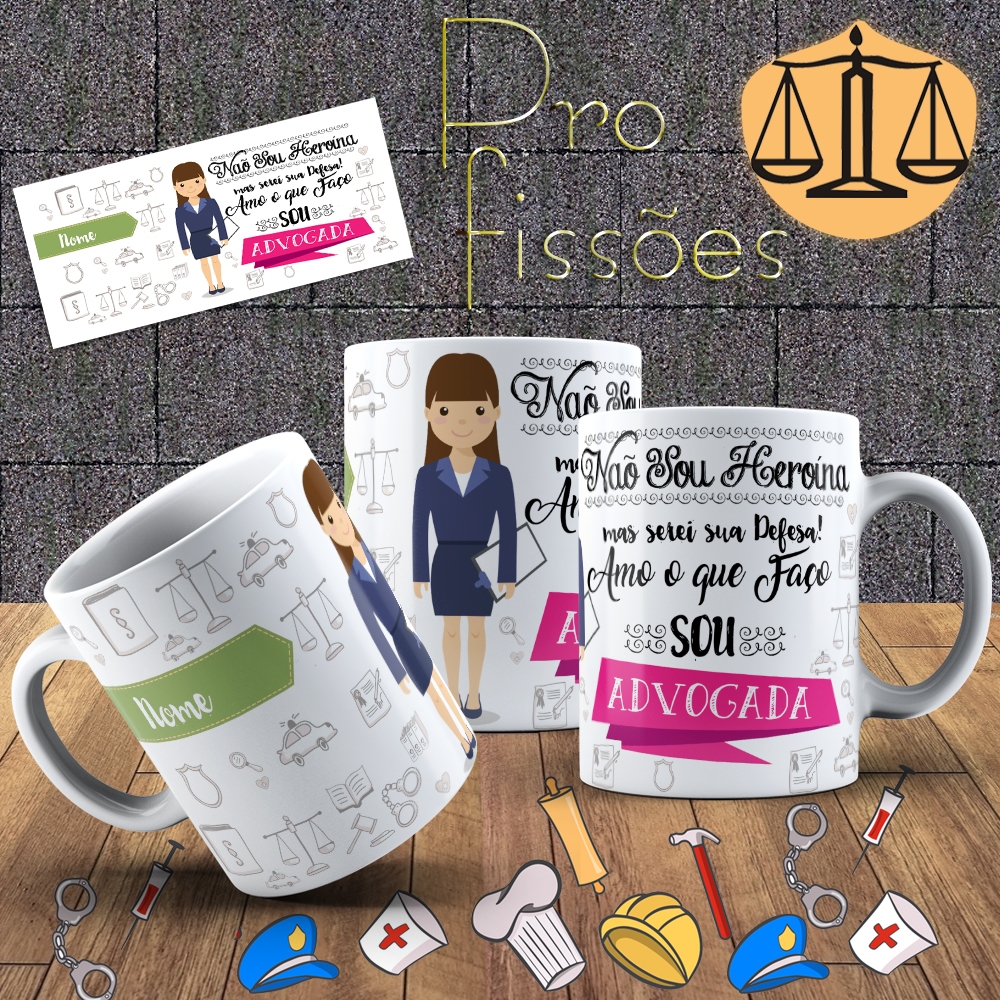 Caneca Advogado(a) Personalizada | Presente para Advogado e Advogada | Direito OAB Profissão Jurídica