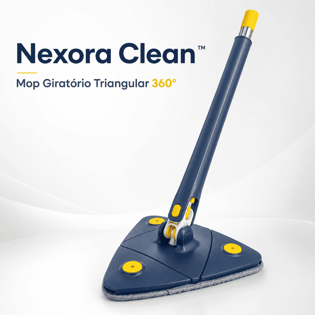Mop de Limpeza Giratório 360° Triangular Eficaz para Casa
