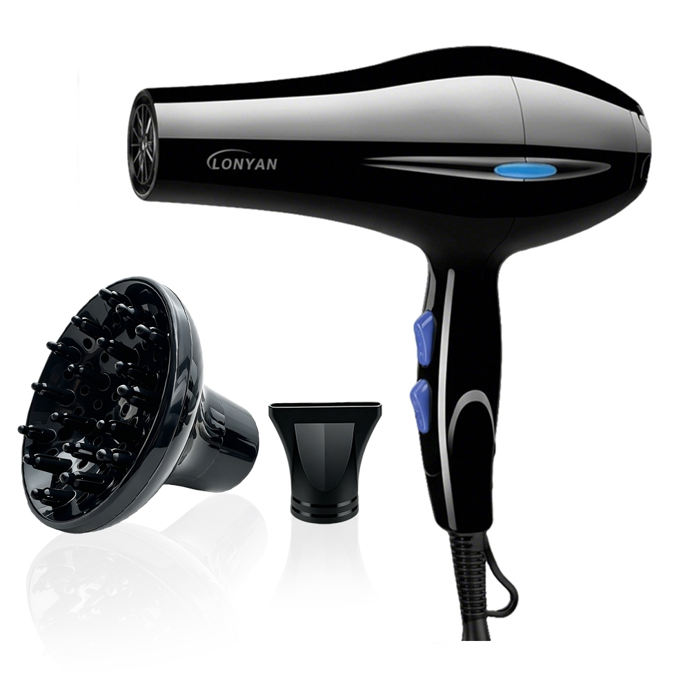 Secador Cabelo Profissional com Difusor 127V 220V 110V Ion Negativo Alta Velocidade Silencioso Leve 5 Niveis Quente Frio