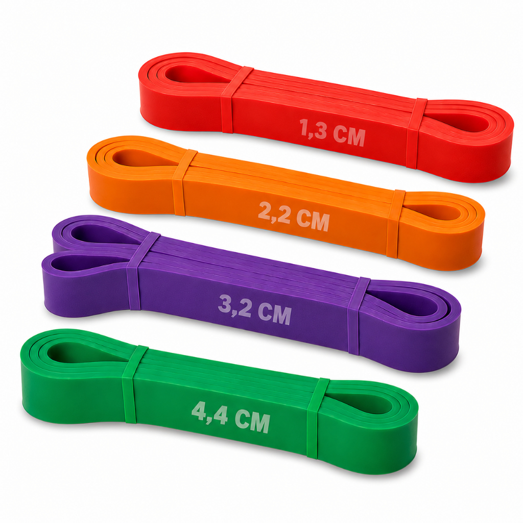 Kit Super Band 4 Intensidade Leve Médio Forte e Extra Forte Elástico Exercício