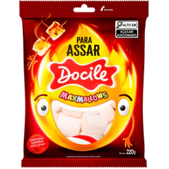 Marshmallow Maxmallows Tubo Branco Para Assar 220g Docile