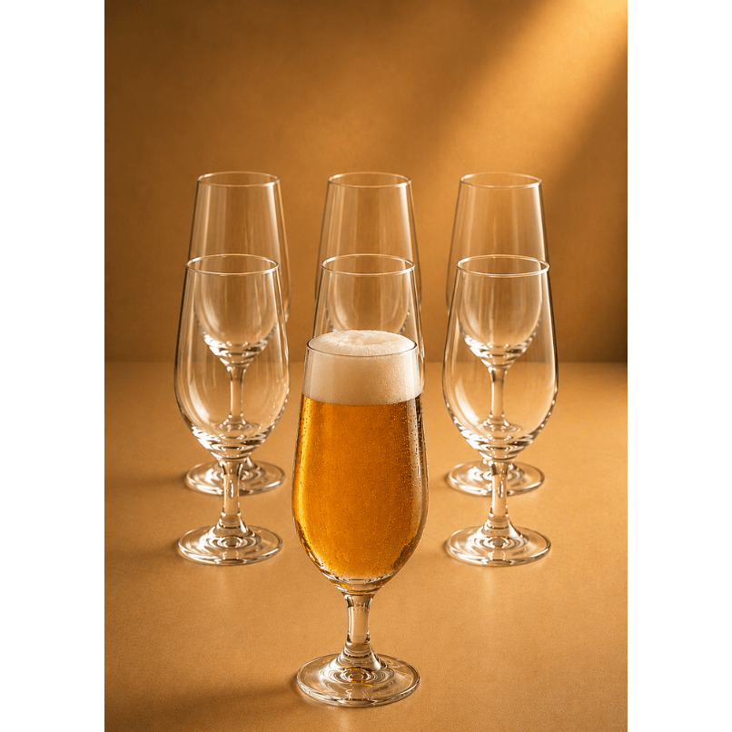 Jogo 6 Taças de Vidro Floripa 330ml Resistente Luxo Qualidade Cerveja Chopp Restaurante Bar Eventos