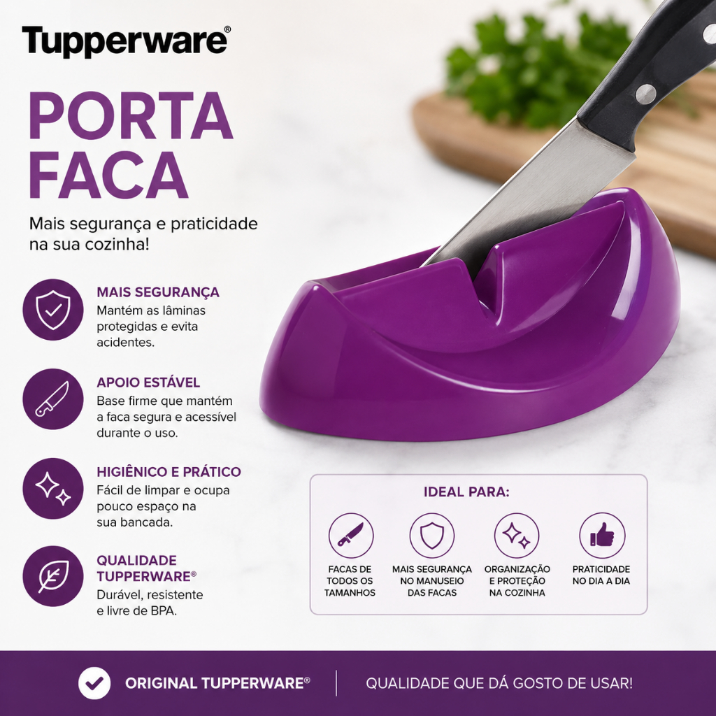 PORTA FACA TUPPERWARE APOIO PARA FACA COR DIVERSA