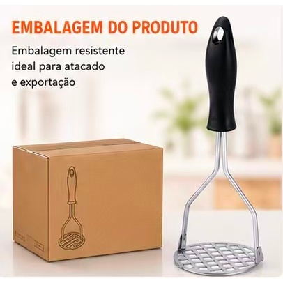 Amassador Manual de Batatas e Legumes em Aço Inoxidável – Ideal para Purê de Batata