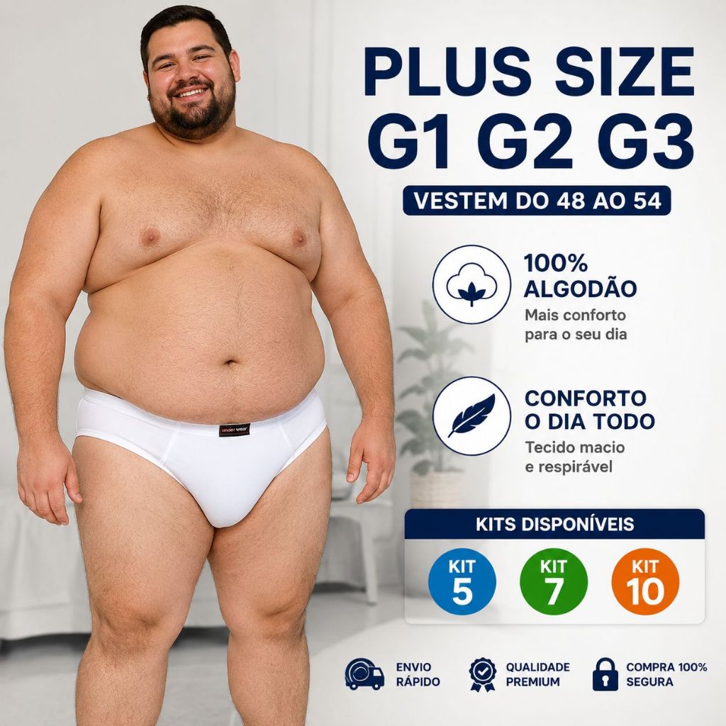 cueca plus size cueca g1 cueca g2 cueca g3 cueca algodão masculina cueca slip masculina cueca grande cueca extra grande.