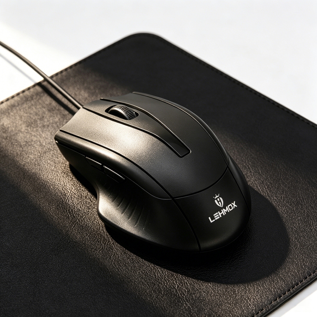 Rato com Fio USB Óptico Design Ergonômico Cabo 1,2m Compatível com Notebook PC D