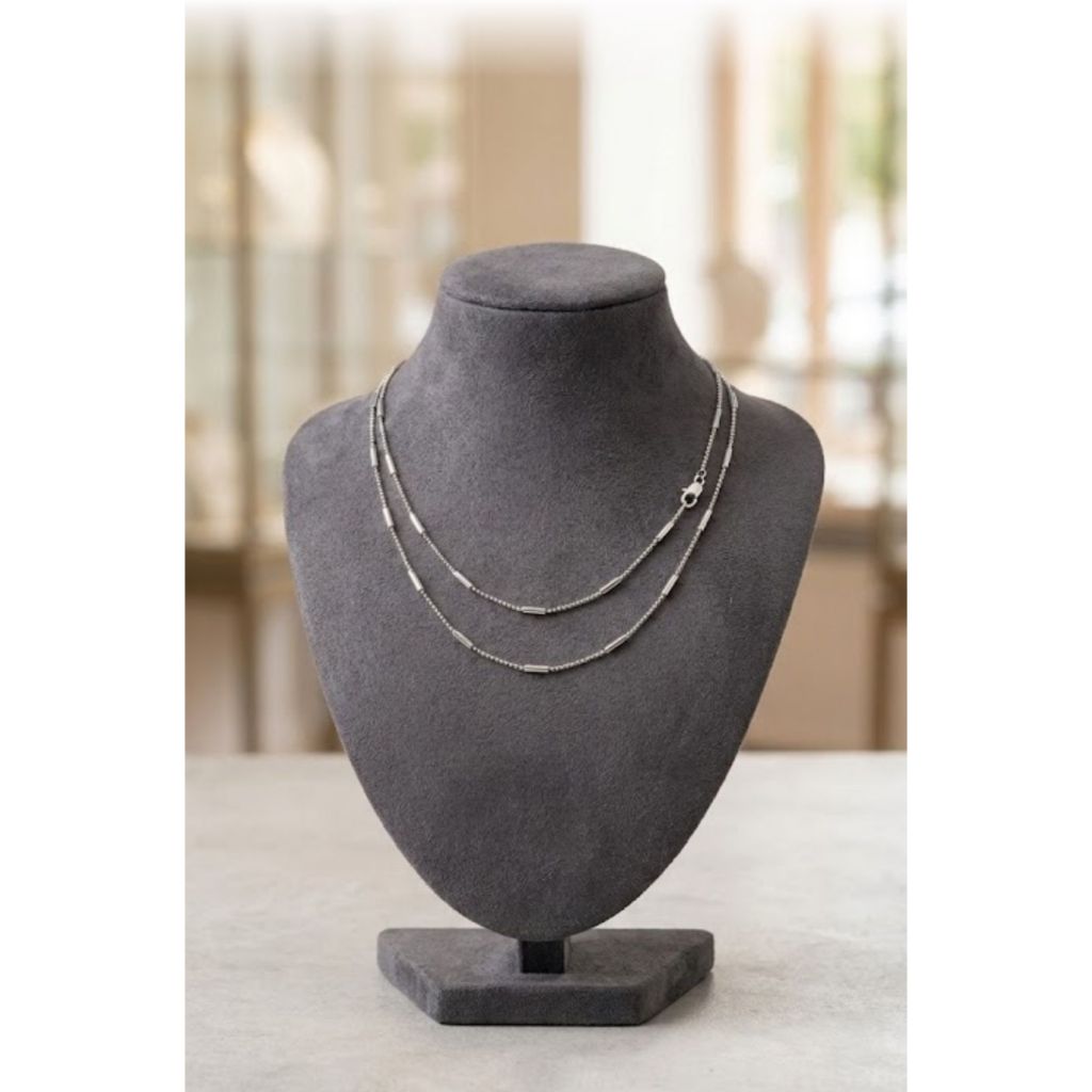 Colar Venziana e Canutilho Elegante Feminino Semijoia Dourado ou Ródio Branco Unicci