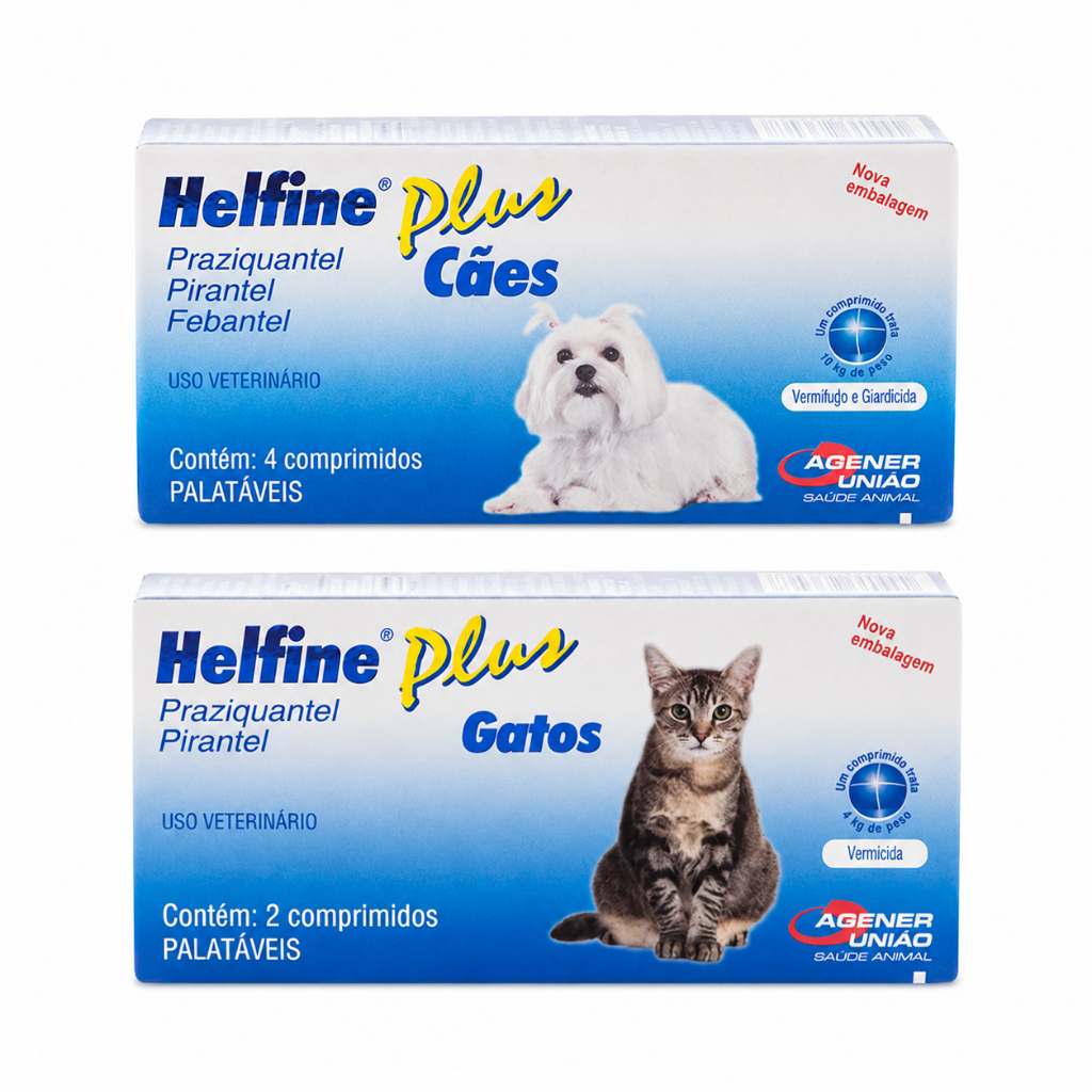 Vermífugo Helfine Plus Para Cães e Gatos - Agener União