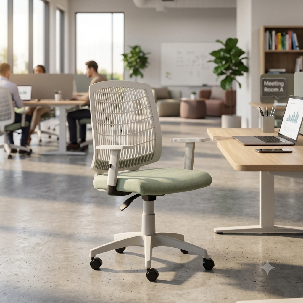Cadeira Giratória de Escritório e Home Office Ergonômica Linha Unik cor Verde Oliva - Roal