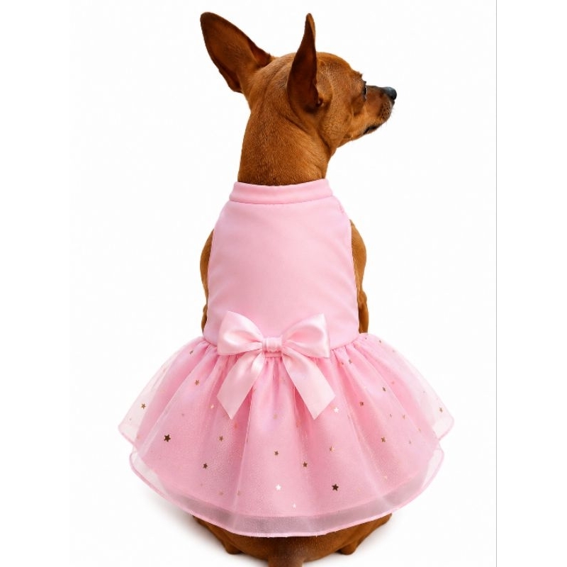 Vestido Pet Roupa De Cachorro Rosa bebê Cães E Gatos Vestido Verão Princesa Bailarina Fantasia Carnaval