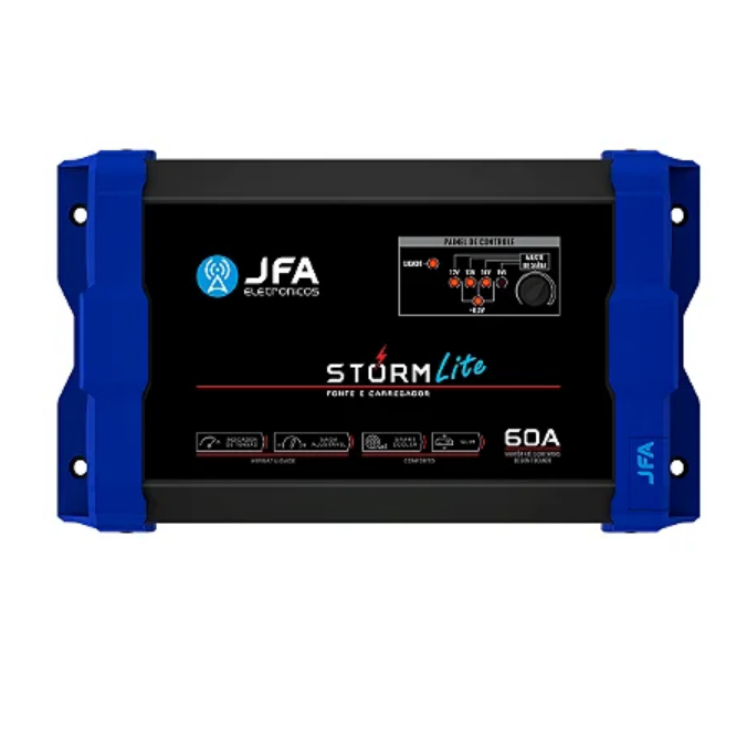 Fonte e carregador de bateria automotiva JFA 60 A storm lite.