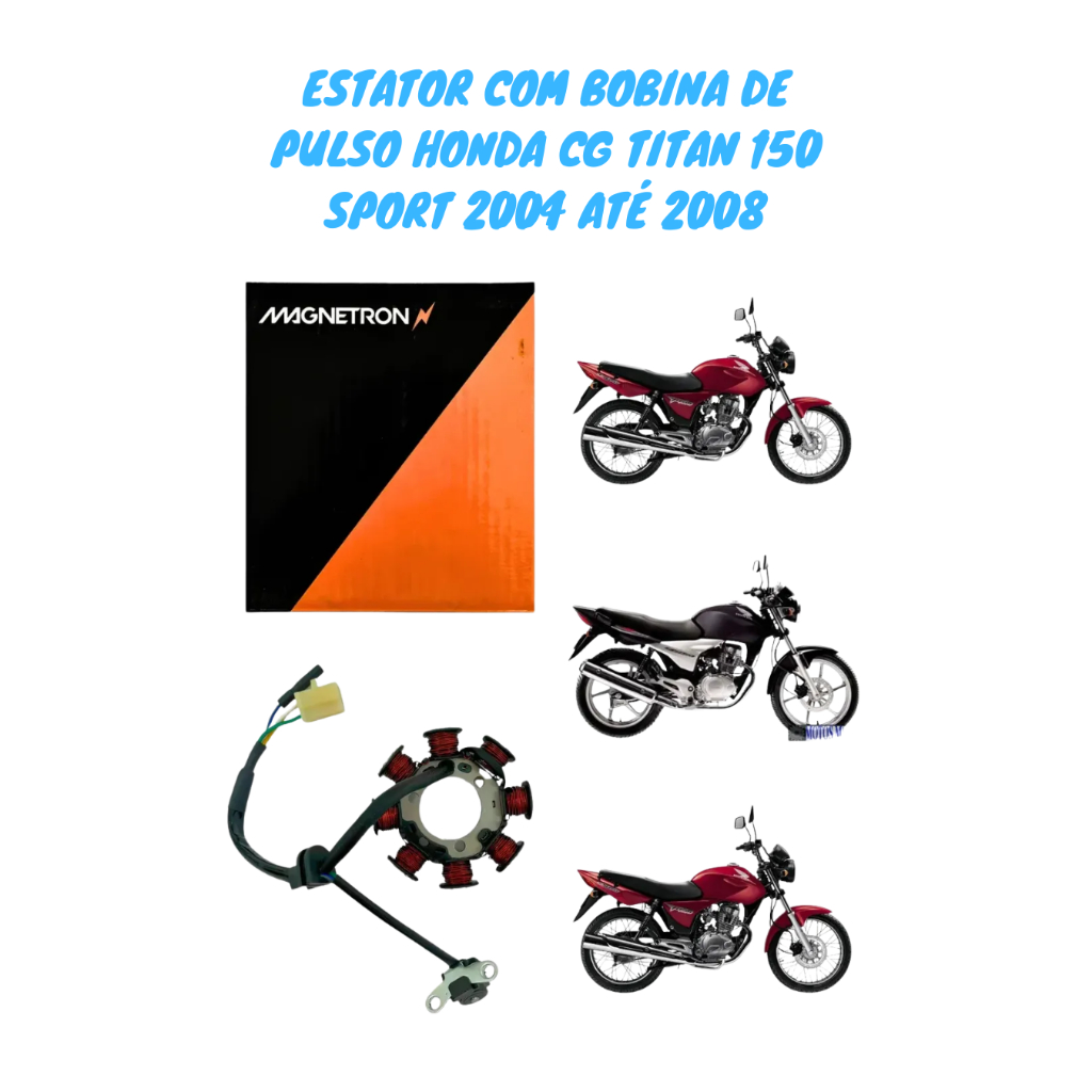 Imagem Estator com Bobina Honda CG Titan e Sport 150 2004 2005 2006 2007 2008 Original Magnetron