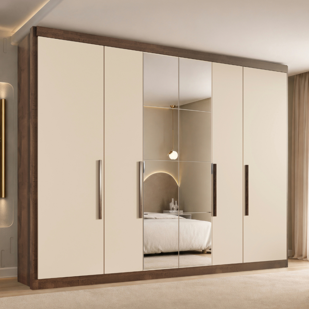 Guarda Roupa Casal Valencia 6 Portas 6 Gavetas C/ Espelho