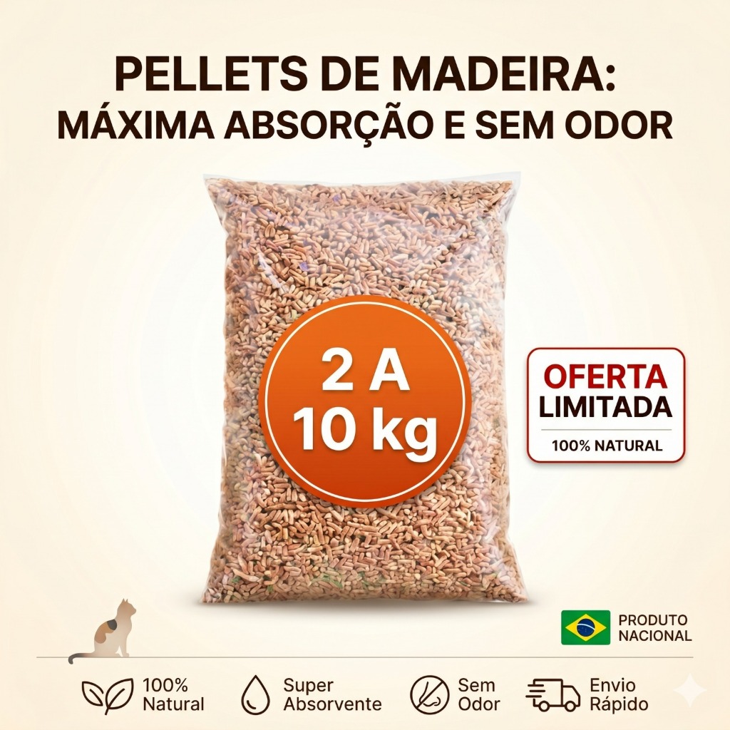 Areia Granulado de Madeira Higiênico Pellets para Gatos e Roedores Promoção