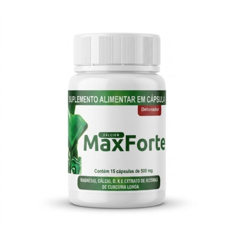 MaxForte  – Suplemento Alimentar em Cápsulas | Magnésio, Cálcio, Vitaminas D e K + Cúrcuma Longa