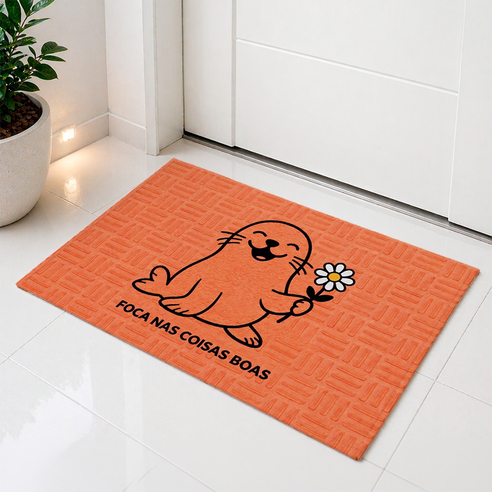 TAPETE PARA PORTA DECORATIVO - 34X60 - 2mm - VÁ EMBORA ARLEQUINA