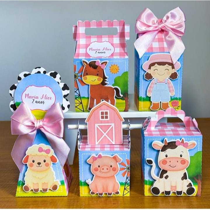 Kit Festa Fazenda Fazendinha menina para Lembrancinhas Decoração Festa Infantil