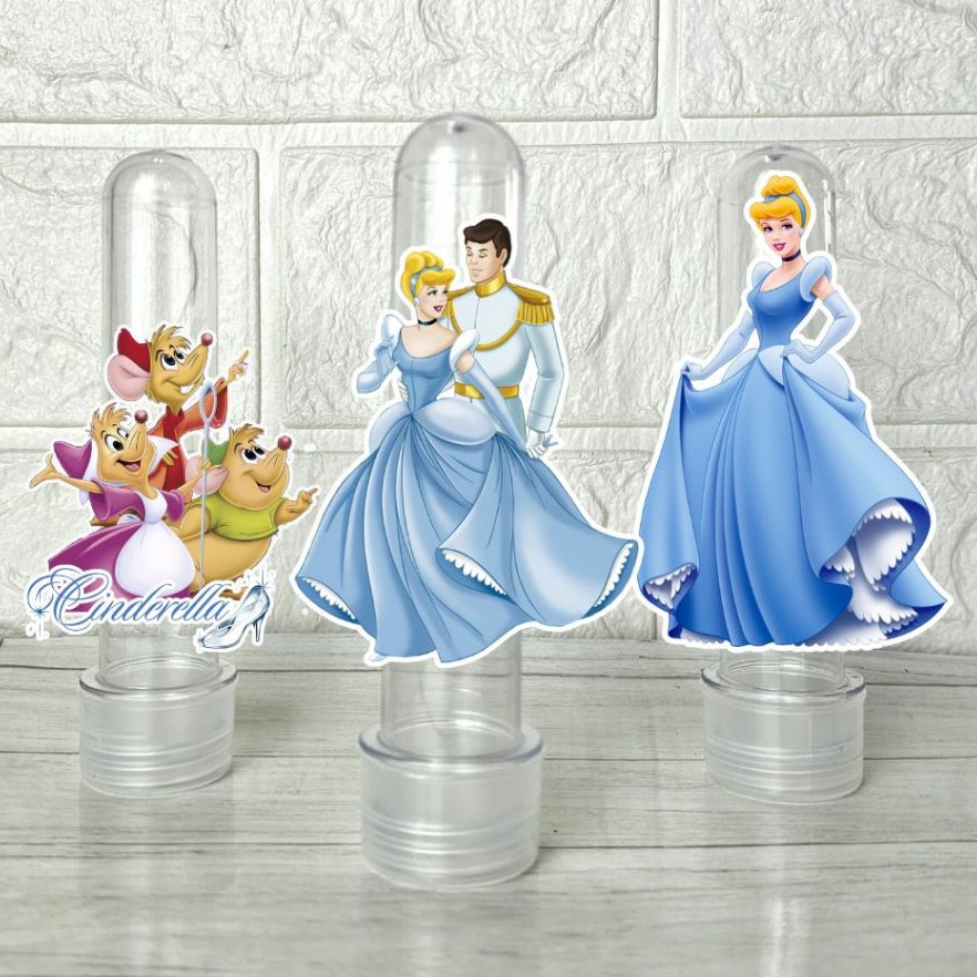 Tubete 3D Cinderela Personalizado | Lembrancinha Festa Aniversário Infantil