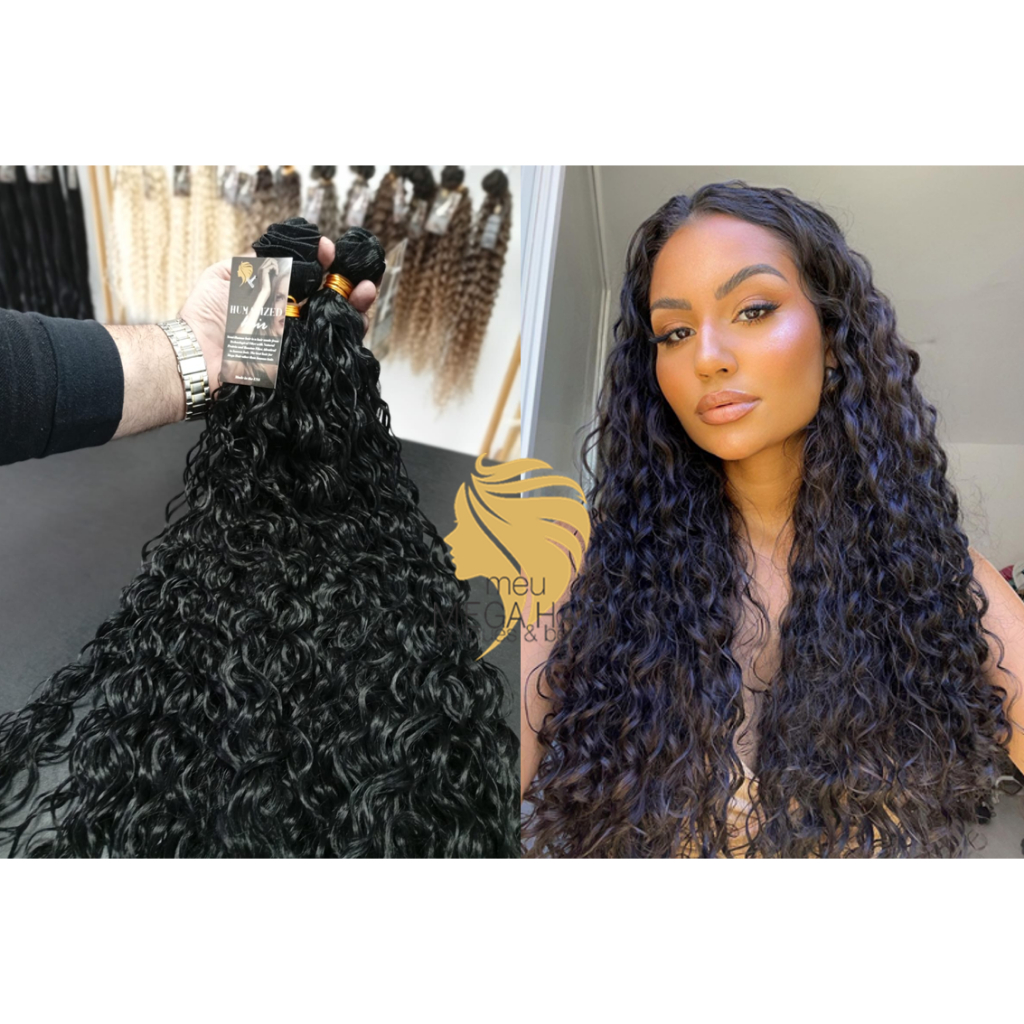 Aplique Cabelo Cacheado Tela Para Mega Hair Idêntico Humano Cacheado 50cm 100grs