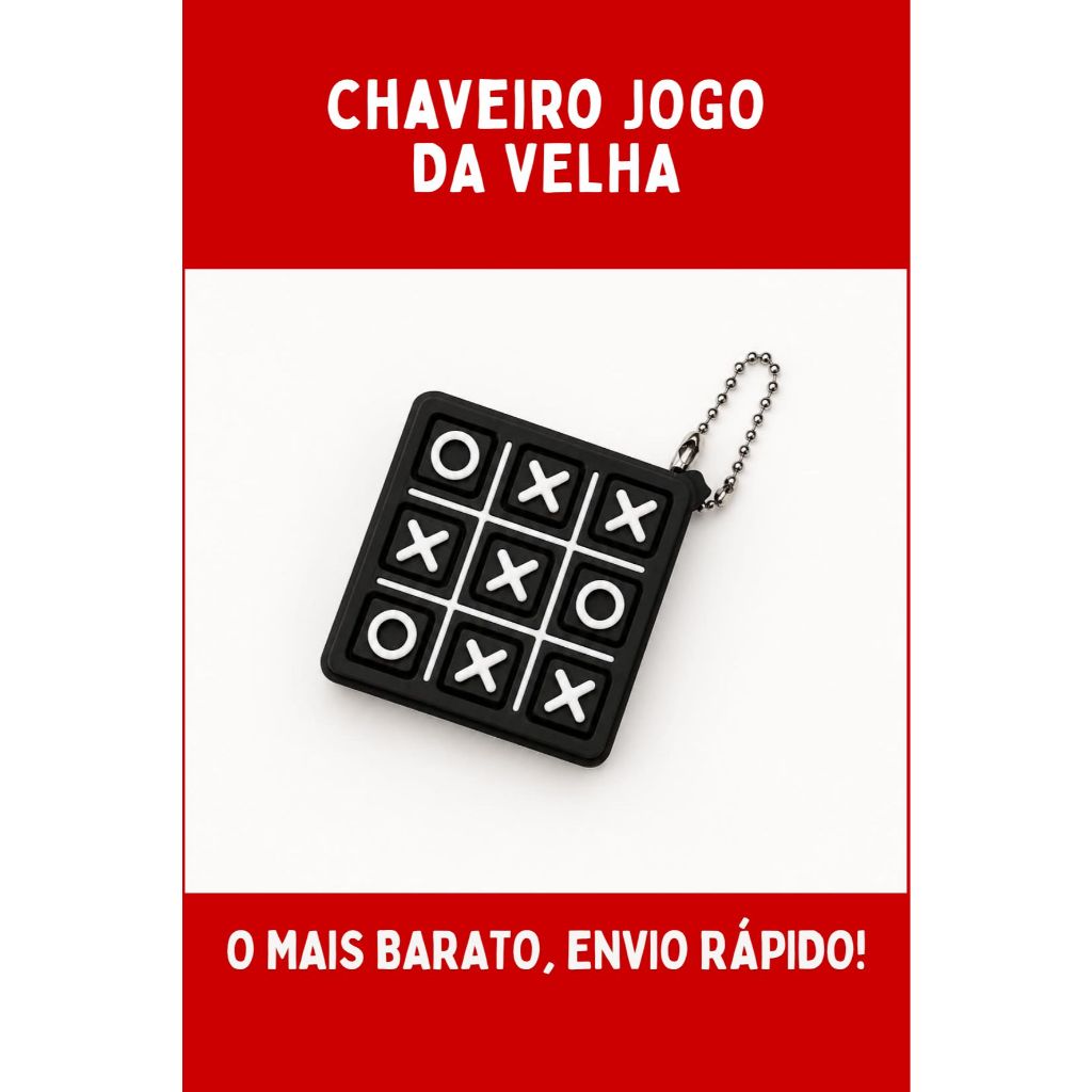 [O MAIS VENDIDO+ENVIO RÁPIDO!] Chaveiro Jogo da Velha - 3D
