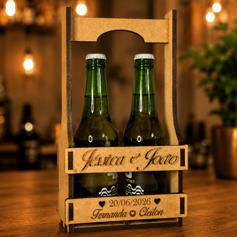 Caixote Engradado Em MDF Porta Garrafa Personalizado Para Lembrancinhas Casamento