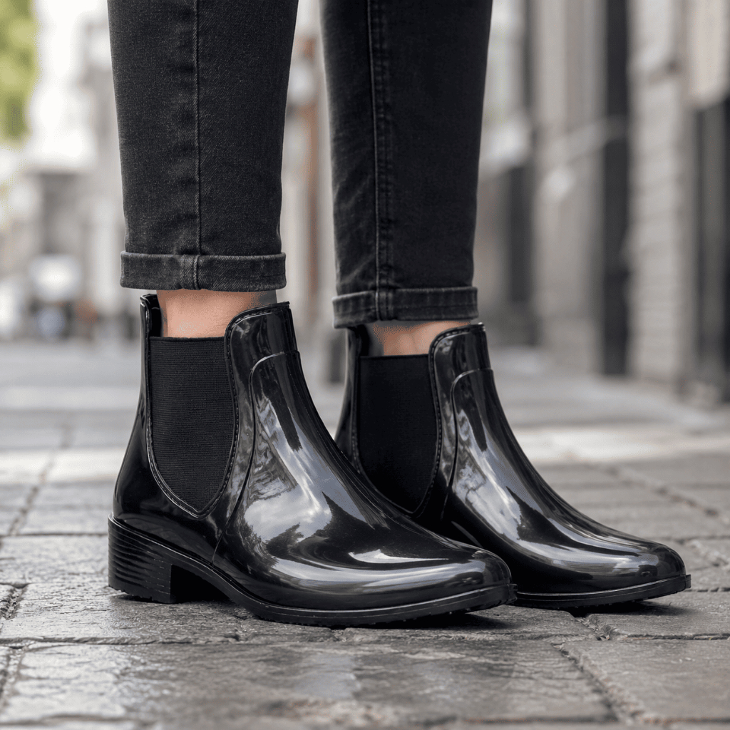 Bota Feminina Galocha Coturno Plataforma Impermeável Inverno