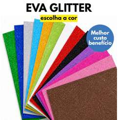 Kit Placas De EVA com Glitter 40x60 Vighs Escolha a cor. Tamanho maior Escolha quantidade
