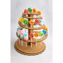 piruliteiro espiral de mesa mdf para pirulitos festa decoração pega e monte