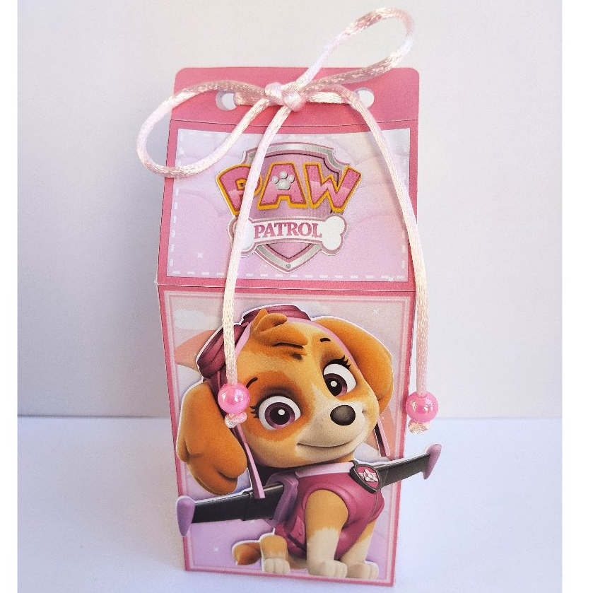 4 a 10 Kit Caixa Milk personalizado festa infantil, Aniversário, Decoração Infantil - Tema Patrulha Canina Skye