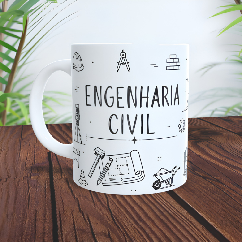 Caneca Profissões Engenharia Civil Profissional Engenheiro e Engenheira