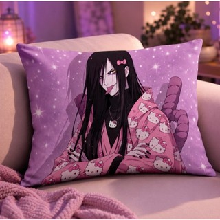 Almofada Orochimaru Mashup Gatinha Kawaii 27x37cm Naruto Anime Presente Criativo Decoração Geek