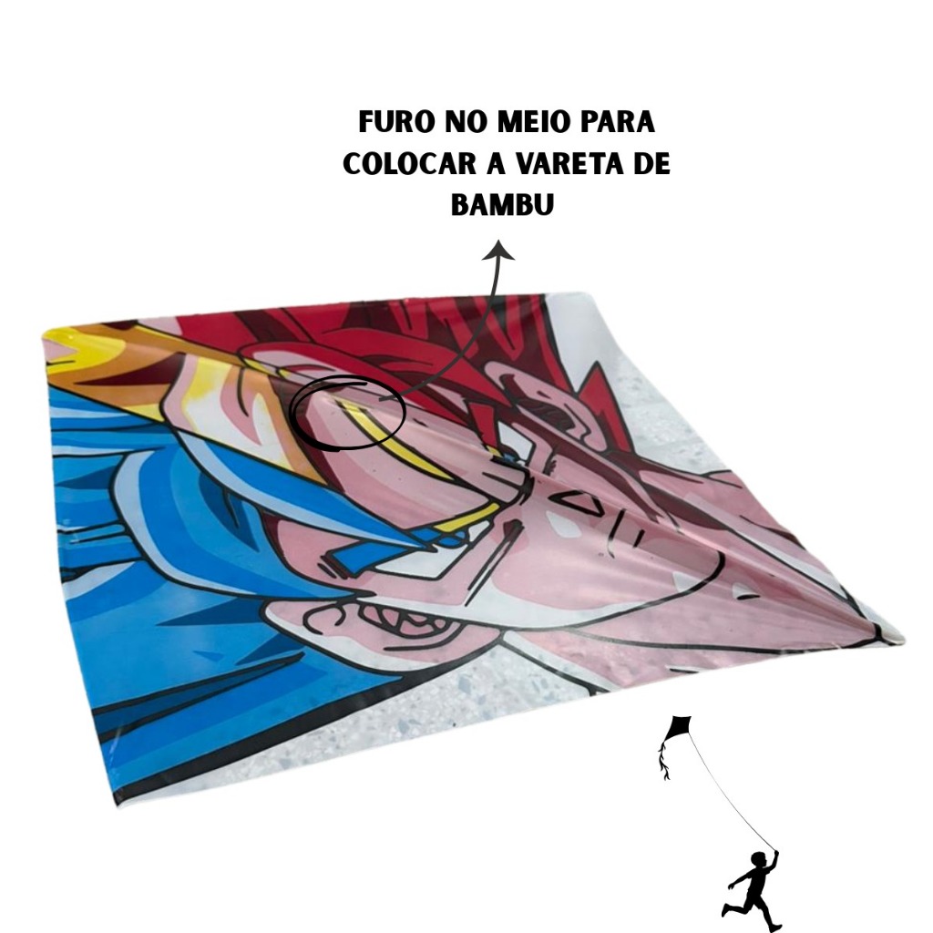 Detalhes do Kit Faça Você Mesmo Pipas 20 Unidades 35x35 Plástico Estampados Sortidos