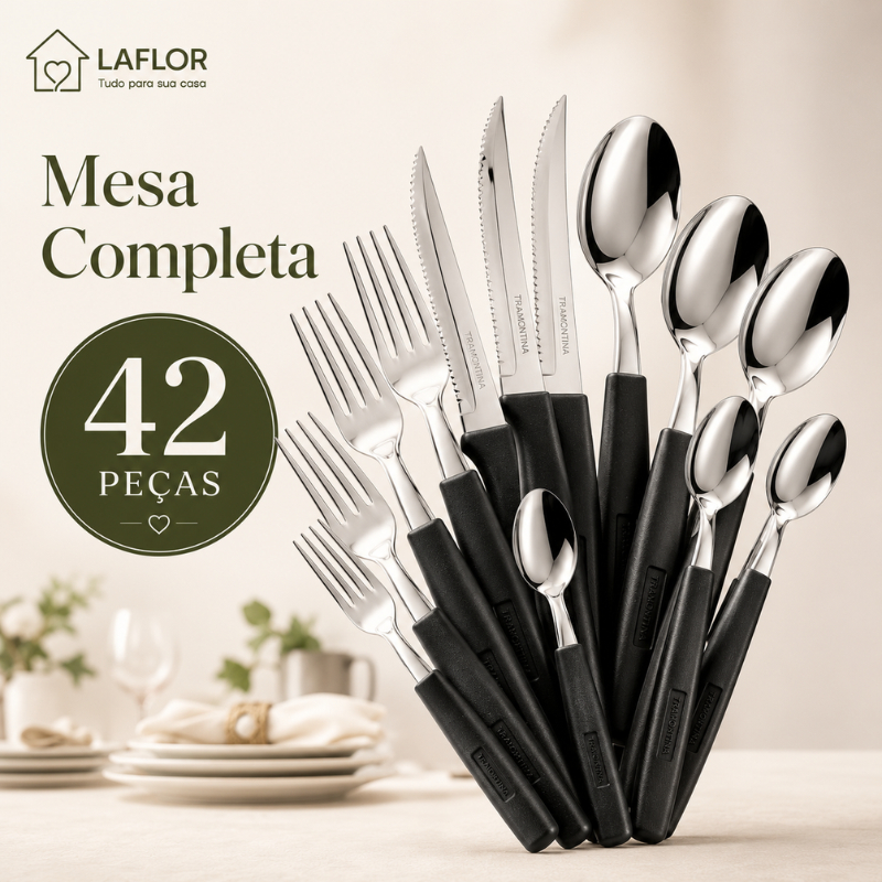 Jogo de Talheres 42 Peças Faqueiro Jogo de Faca Garfo Colher New Caprese