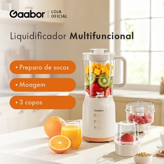 Gaabor Multiprocessador 3 Copos 3 Facas Aço Inox Bivolt 127V/220V 400W JM-12E01A