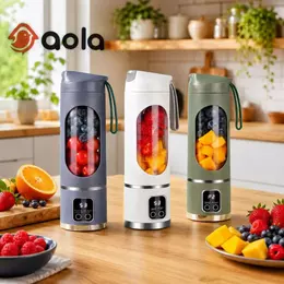 Mini Liquidificador Portátil 450ml com Display Digital e 8 Lâminas 3 Velocidades