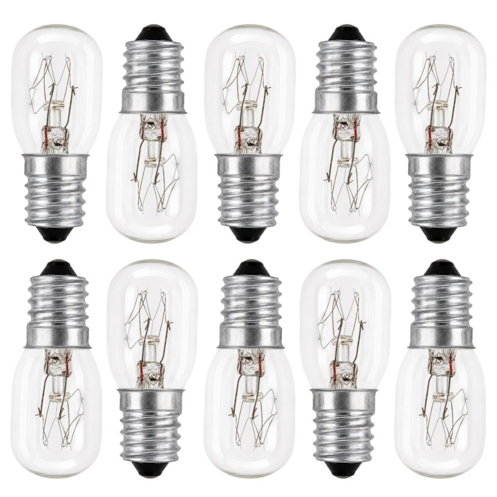 Mini Lâmpada Incandescente E14 127V Tubular 15W para Geladeira Refrigerador 10 Unidades Bestfer