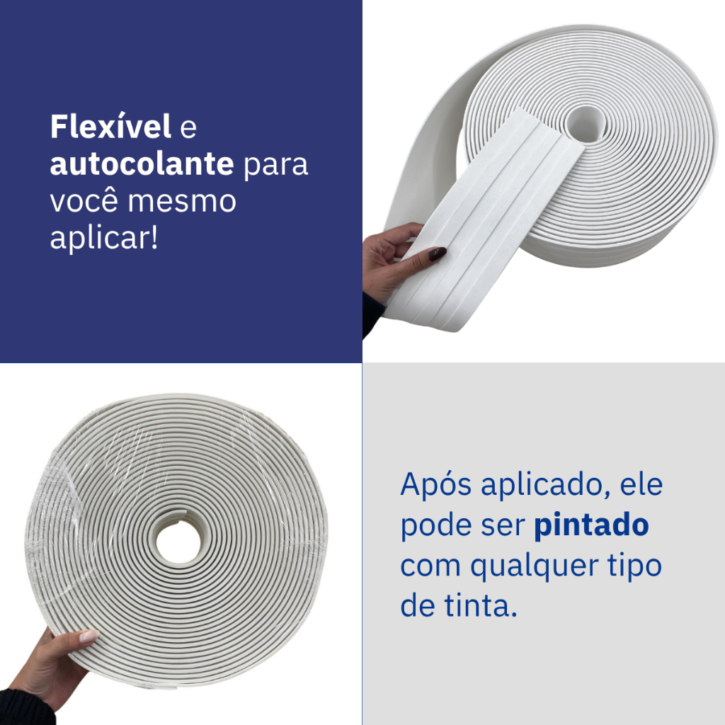 PROMOÇÃO! Revestimento Painel Ripado Colorido de EVA Adesivo e Flexivel Rolo Flex 10cm x 5mm — imagem 2 de 2