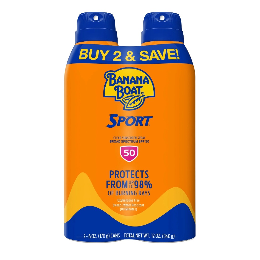 PROTETOR SOLAR BANANA BOAT SPORT SPF 50, 2 UNIDADES SPRAY IMPORTADO EUA