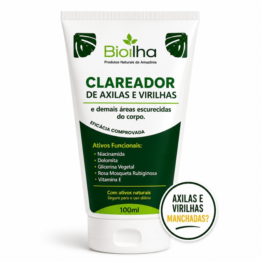 Creme Clareador Íntimo Bioilha | Axilas, Virilha, Manchas Escuras | Niacinamida + Dolomita | 100g
