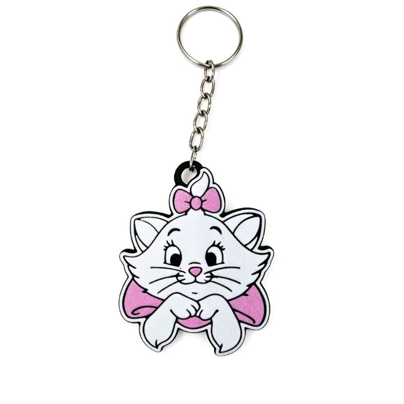 Chaveiro gata Marie aristogata impressão 3D colecionável pra Chaves bolsas mochila lembrancinha presente rosa branco