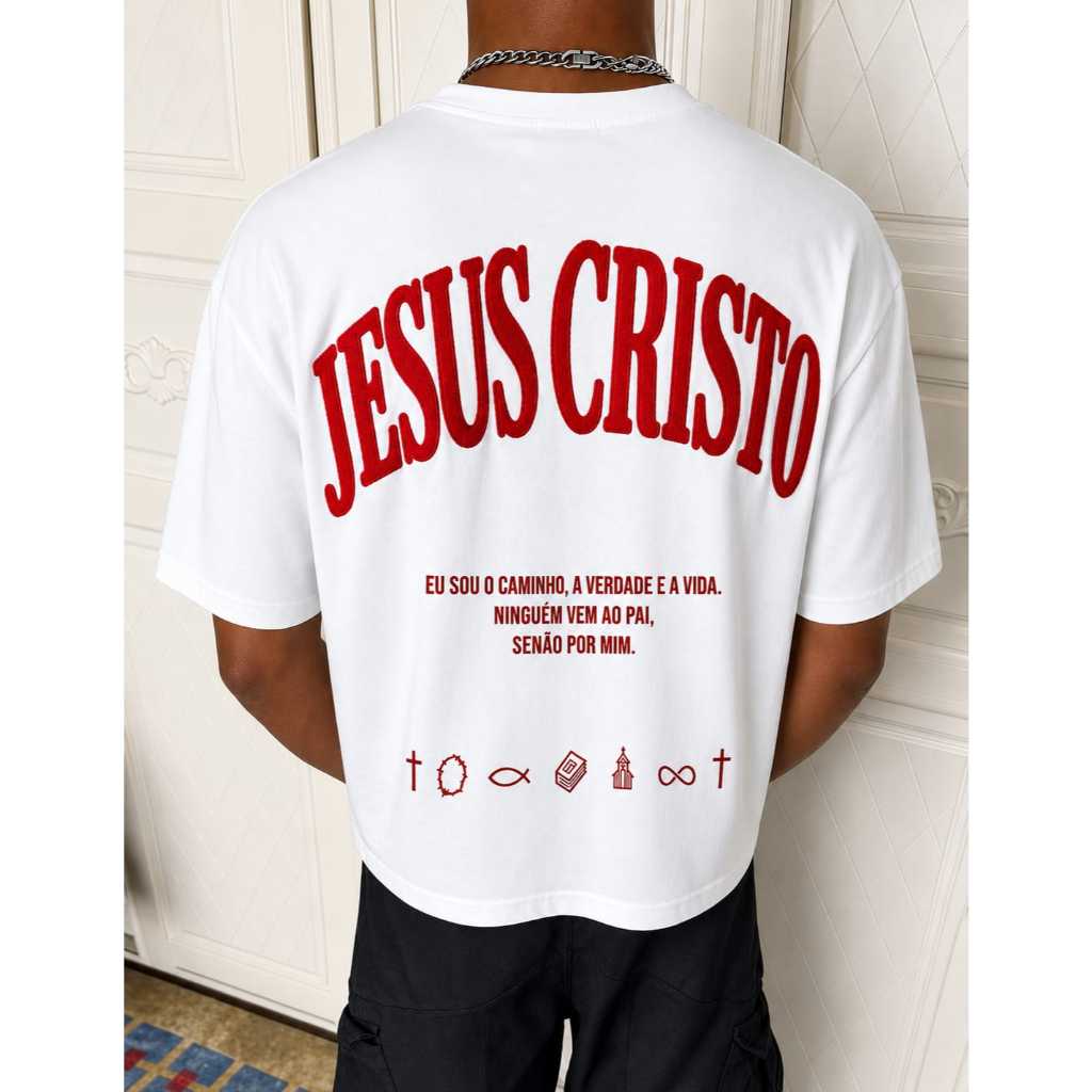 Camiseta Masculina Jesus Cristo Caminho e a Vida Cistão Deus 100% Algodão Unissex Estampada