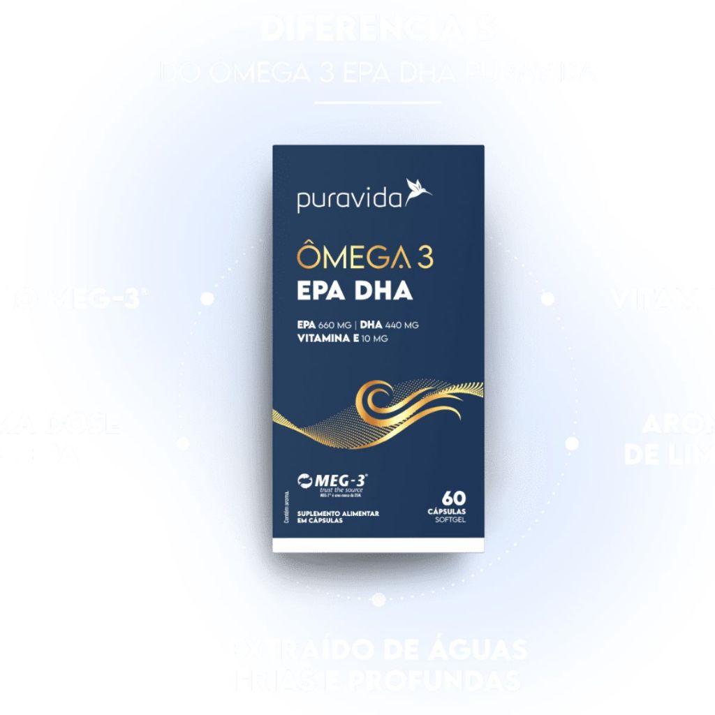 Omega 3 Epa E Dha 60 Capsulas Pura Vida