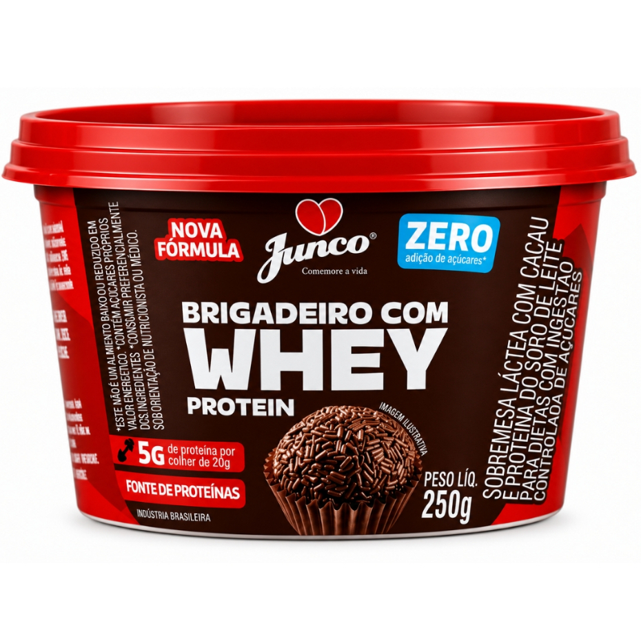Junco Brigadeiro Com Whey Protein Zero Açúcar Sem Amido 250g Sobremesa Com Proteína