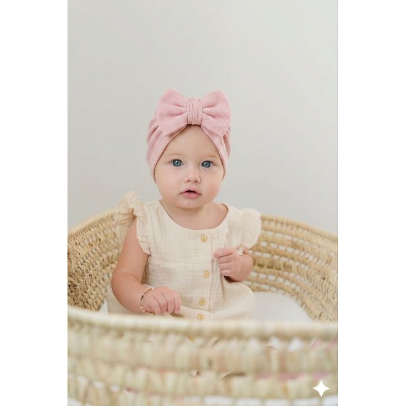 Touca Turbante laço bebe gorro menina  zoe Saída Maternidade