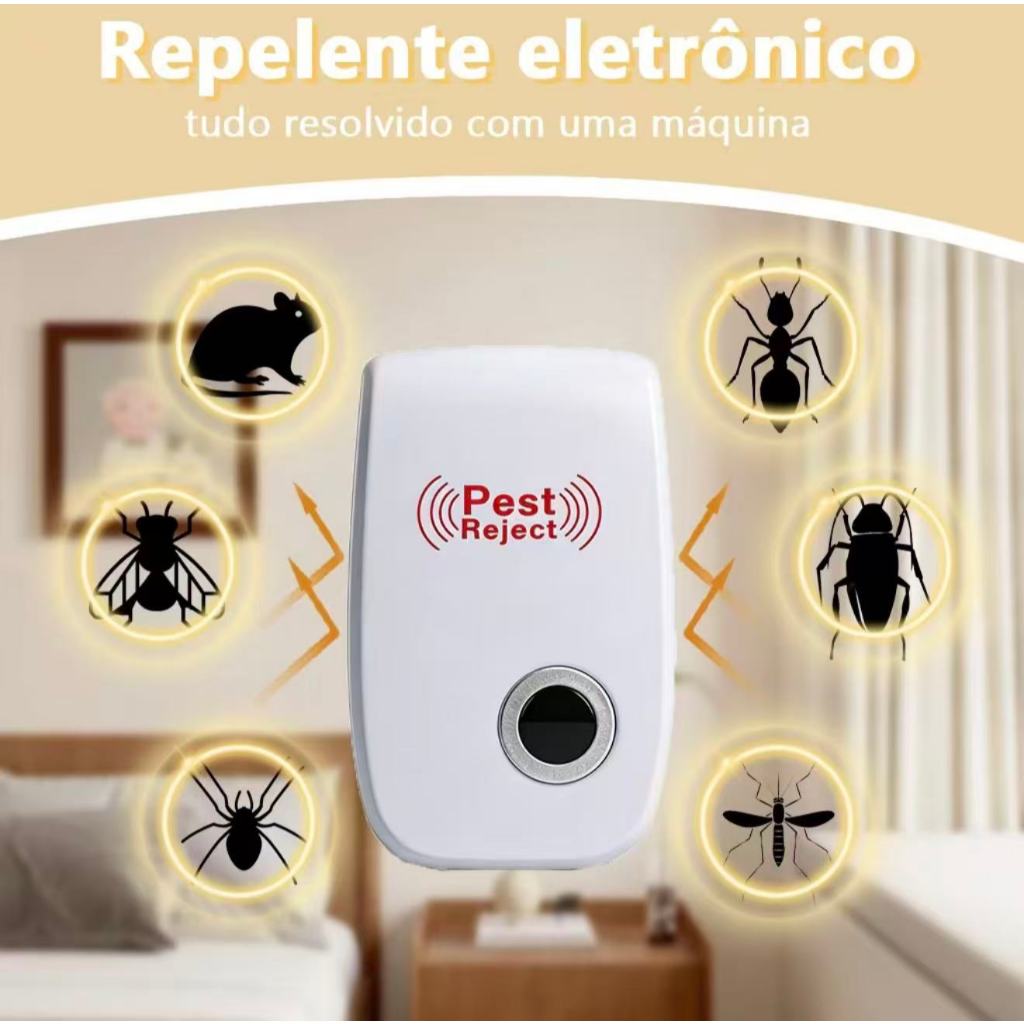 kit 1/2 Repelente Eletrônico Bivolt Controle De Pragas