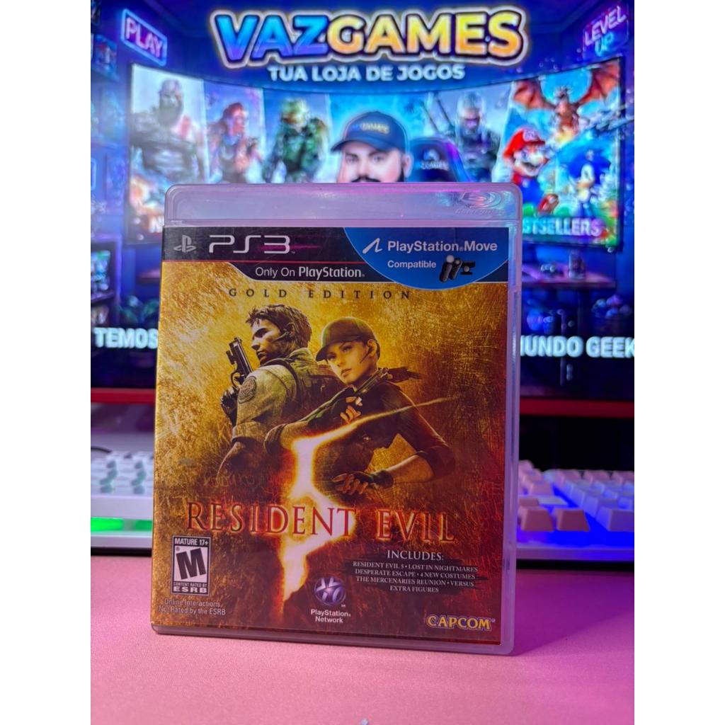 Jogo Resident Evil 5 Gold Edition PS3 Mídia Física Original Com Manual