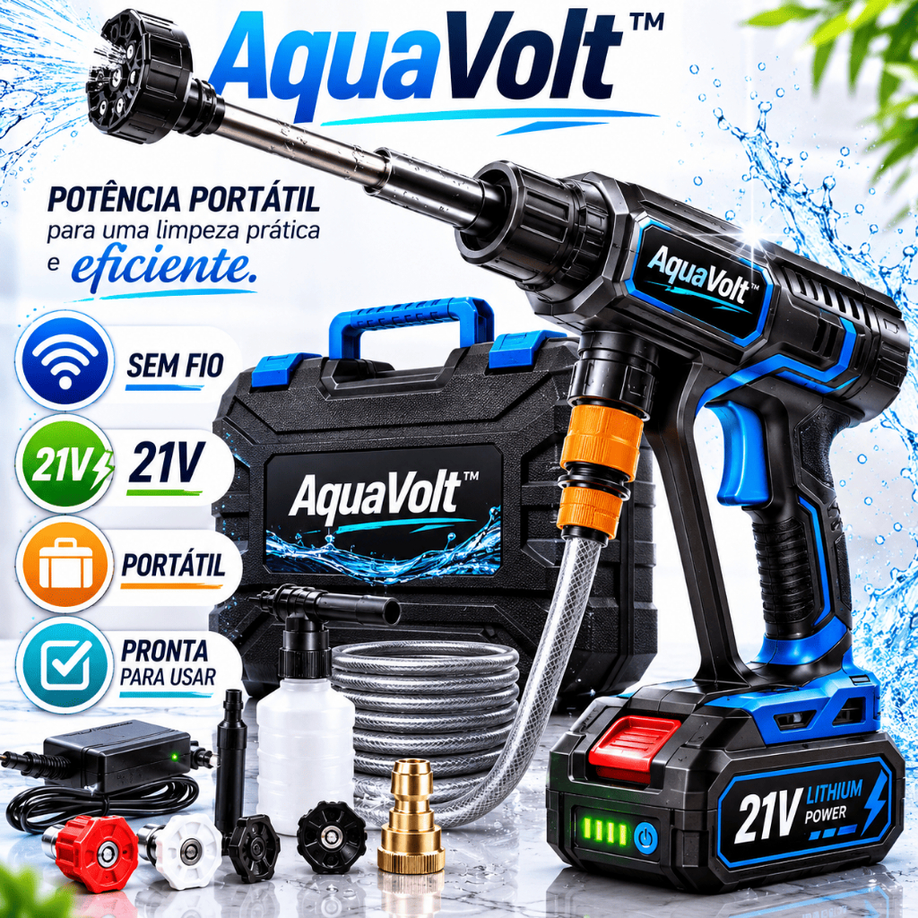 Lavadora Alta Pressao Portatil Bateria Recarregavel 21V Preto Limpeza Facil Compacta
