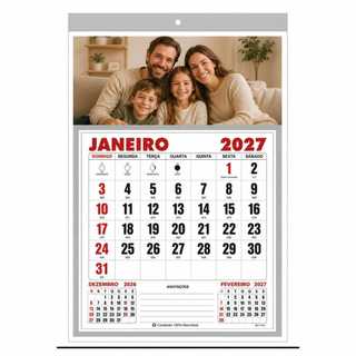 Calendário Comercial de Parede 27x37cm Personalizado 2027 Folhinha Anual (GRAFICA ESTRELA DALVA LTDA)