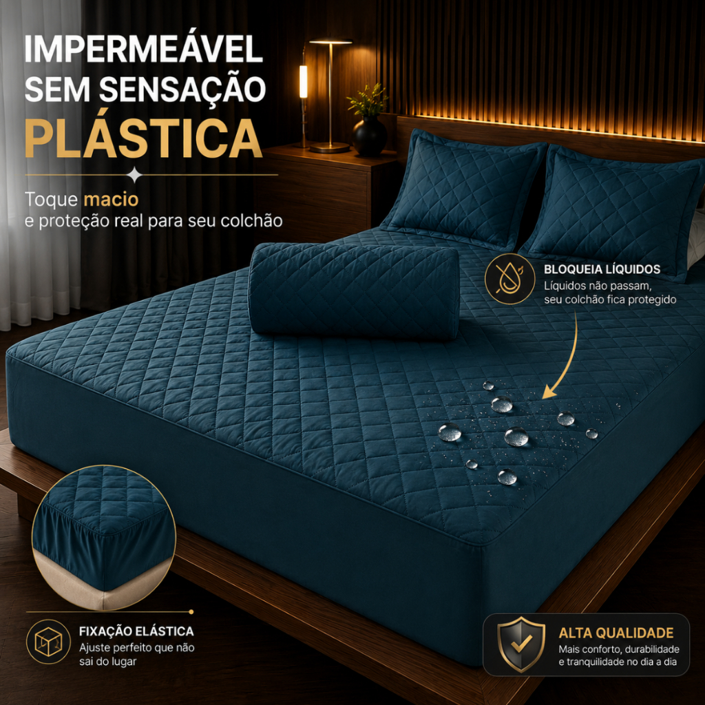 Protetor Colchão Capa Impermeável Antiácaro Antialérgico Casal Matelado Promoção ENVIO IMEDIATO FULL