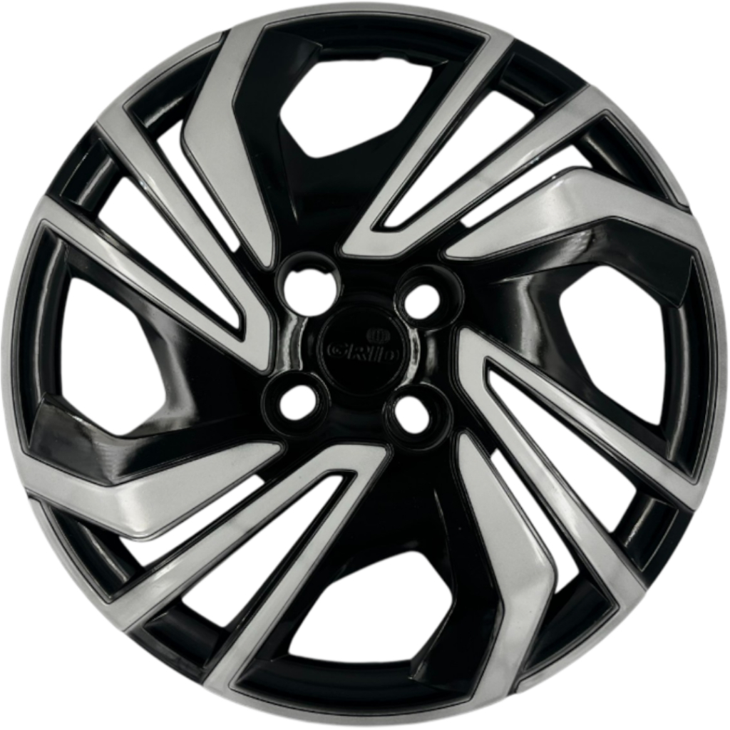 01 Calota Roda Aro 15 Onix Hatch Plus Turbo Gm 2020 2021 2022 2023 2024 Preto Prata